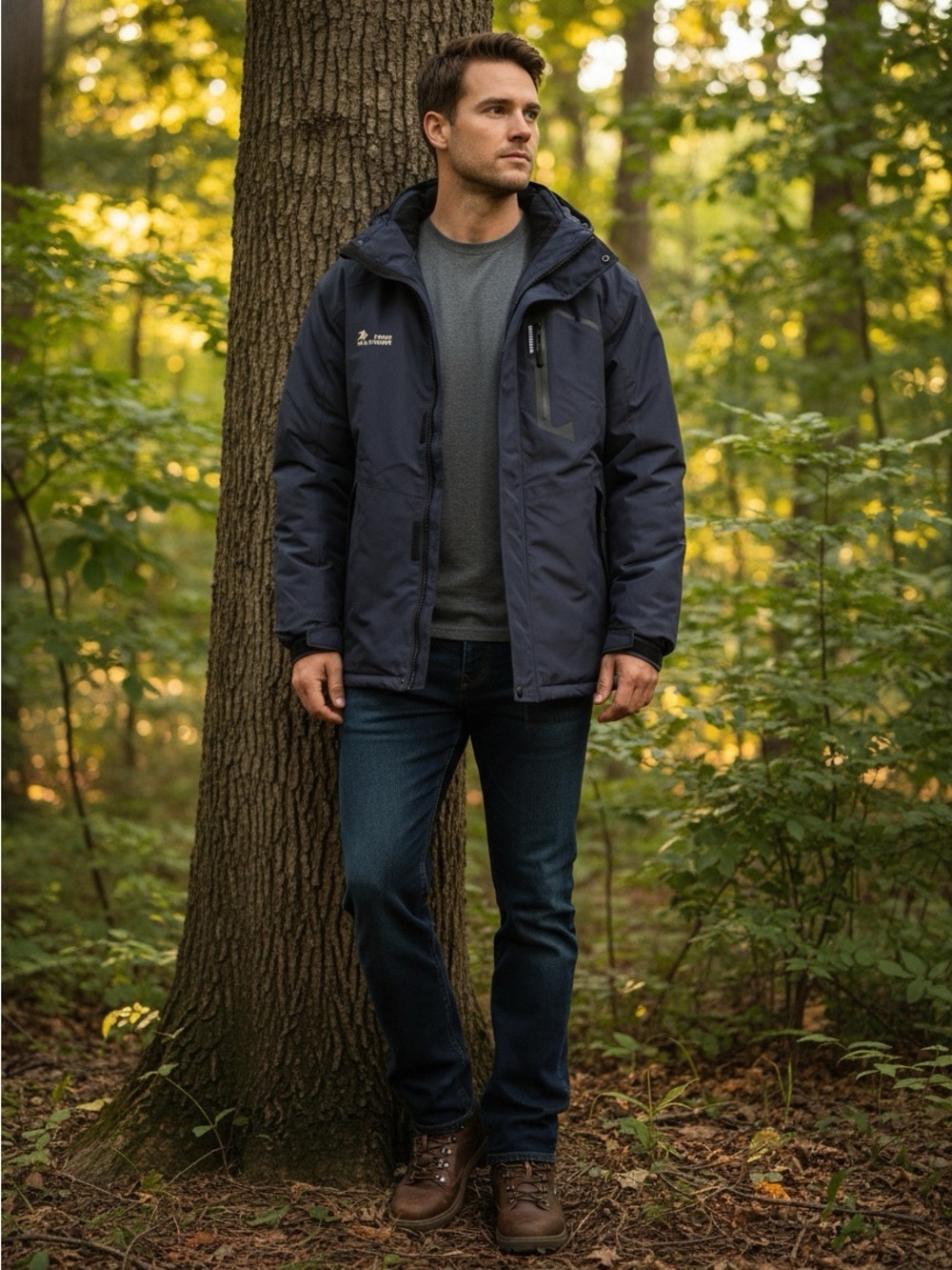 Maoyssen Men’s Mountain Ski Jacket War Winter Snow Coat Waterproof Large Navy
